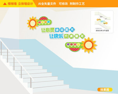 心理咨询楼道校园文化墙 阳光文化的温暖港湾